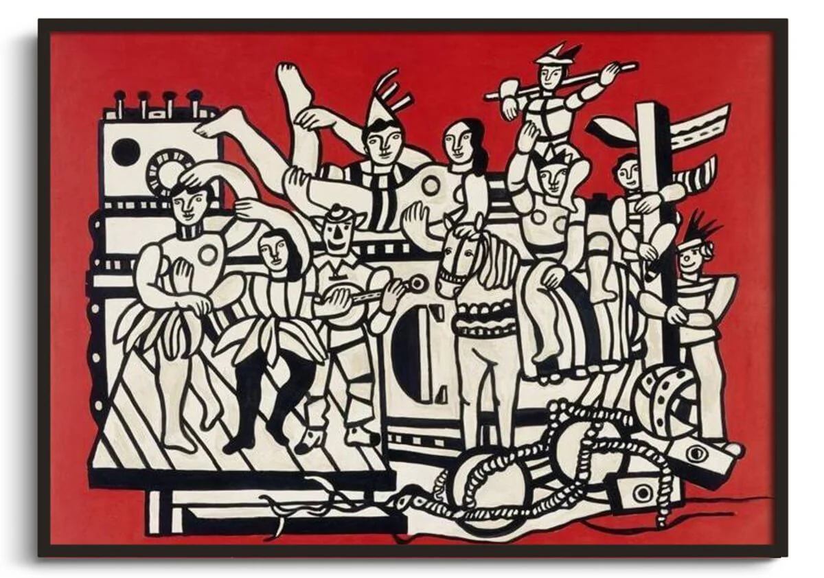 Die große Parade auf rotem Hintergrund – Fernand Léger